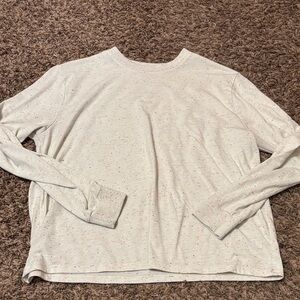 Outdoor Voices Speckled Cream Long Sleeve Top